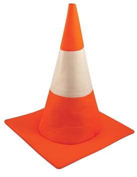 Lizzy Traffic Cone Hat (Adults) | Novelty Road Cone Stag & Hen Night Theme Party Fancy dress Costume accessory Mens & womens Unisex Orange & White Hat