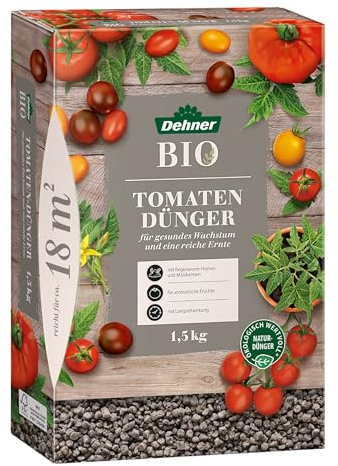 Dehner Bio Tomatendünger, hochwertiger Dünger für Tomaten, organischer NPK-Dünger, mit Spurennährstoffen, ökologisch wertvoll, natürliche Langzeitwirkung, 1.5 kg, für ca. 18 qm