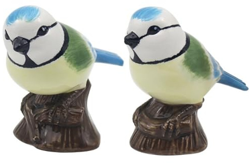 Lesser & Pavey Blue Tits Salt & Pepper Set for All Types of Kitchen | Ceramic Salt & Pepper Shaker Set | Lovely Salt & Pepper Pots | Salt Shaker & Pepper Shaker Suitable for Home or Office