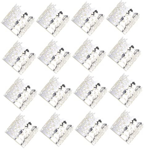 Alipis 50-teiliges Dekoratives Servietten-Set Aus Papierservietten Mit Blumenmuster Für Den Tisch Ausgehöhltes Rosendesign Schicke Serviettenhalter Für Das Restaurant Zu Hause