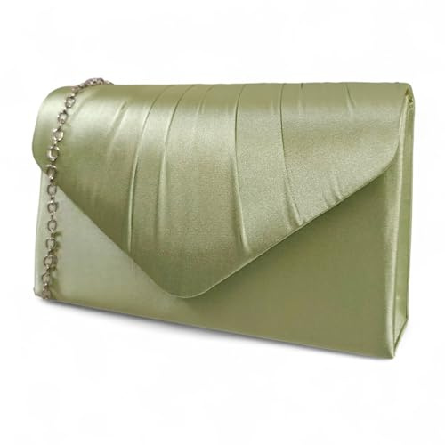 fi9® - Lussuosa pochette per signora, in raso, per feste, serate danzanti, matrimoni