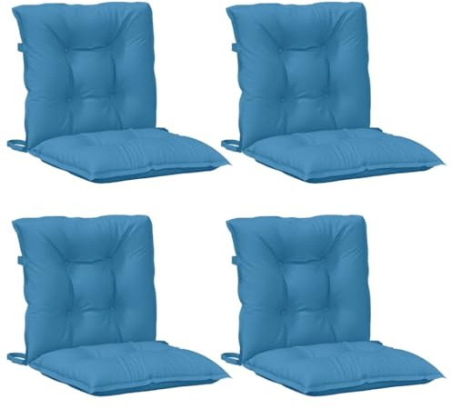 vidaXL Niedriglehner-Auflagen 4 STK. Melange Blau 100x50x7 cm Stoff