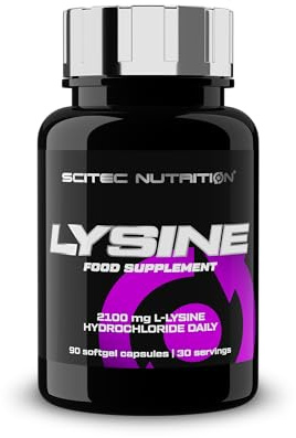 Scitec Nutrition Lysine | Aminoácido esencial | 2100 mg de L-Lisina Hidrocloruro al día | Suministro para 30 días, 90 Cápsulas