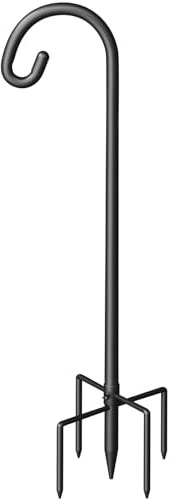 Shepherd Hook for Outdoor, Heavy Duty Bird Feeder Pole with 5 Prong Base, Adjustable Height Bird Feeder Stand Ideal for Hanging Bird Feeders, Plant, and Garden Decorations