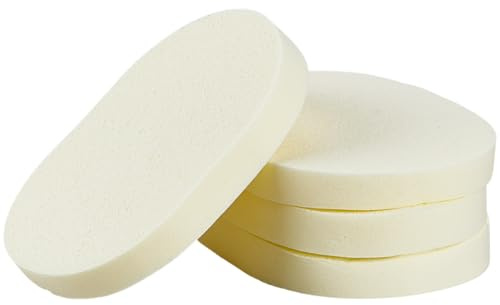 GORGECRAFT 4 st återanvändbara sminkborttagningsmedel svamp ovalt ansikte rengöringstabletter ansiktstvätt svampar citron chiffong smink svamp för daglig rengöring delikat peeling makeup borttagning