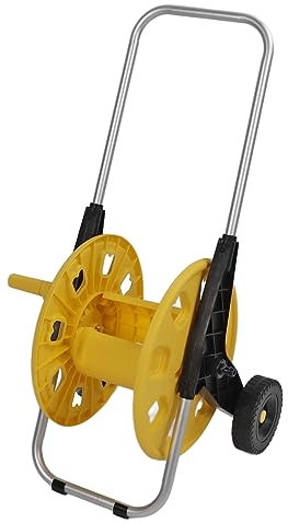 Carrello per bobina a tubo flessibile Vomeko con ruote per tubo da giardino pesante, carrello per bobina per tubo da giardino, per il manuale di capacità del tubo del tubo da 60 m