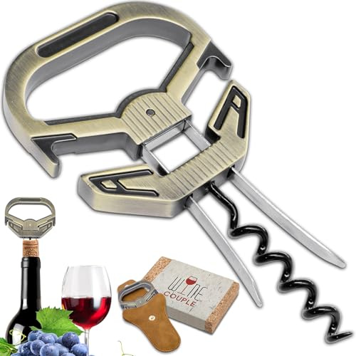 LUCYLANKER Flaschenöffner Wein, 3 in 1 Ah So Weinöffne, Alter Wein Korkenzieher, Weinflaschenöffner für Spröde Korken, Flaschenöffner für Weinkenner, Geschenk für Weinliebhaber (Bronze - Glatt)