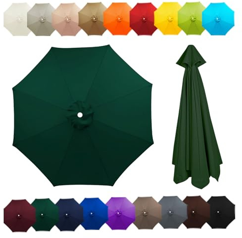 Outdoor Patio Umbrella Replacement Canopy For 6 Ribs/8 Ribs, Replacement Parasol Cover, Table Market Yard Umbrella Top, Sun Shade Accessory