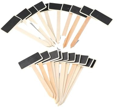 20 Pcs Mini Wood Chalkboard Plant Tag Wooden Stakes Plant Labels Creative Blackboard Signs Miniature Plants Markers Lawn Signs