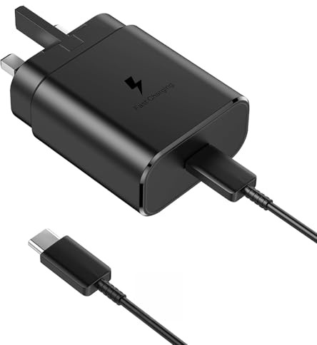 USB C Charger for Samsung Super Fast Charger 45W for Galaxy S25 Ultra/S24/S23/S22/iPhone 17/17 Air/17 Pro/Max/16/15 Fast Charger Plug Android Phone 1 Pack Fast Charging with 2M 5A Type-C Cable
