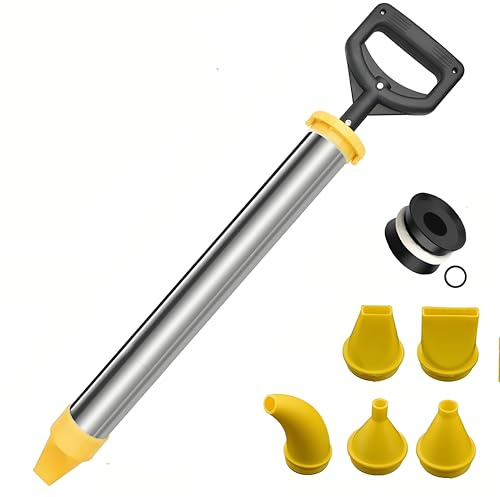 Concrete Grout Gun, Stainless Steel Cement Mortar Gun, Cement Caulk Grouting Guns, Cement Pointing Grouting Caulking Sprayer with 5 Nozzles