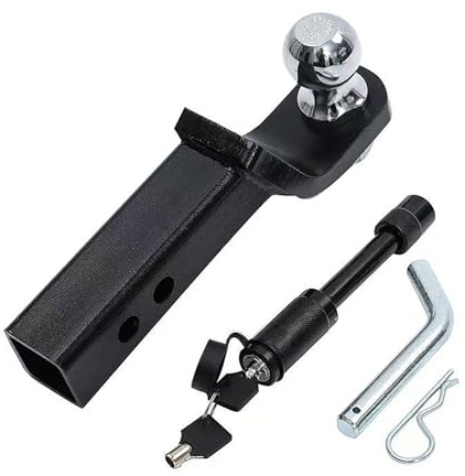 NEWFUN Adaptateur Attelage US,2 pouces/50 mm, Adaptateur d'attelage pour véhicules américains, rotule d'attelage pour Voiture, Fourgon, Camion, Camping-Car