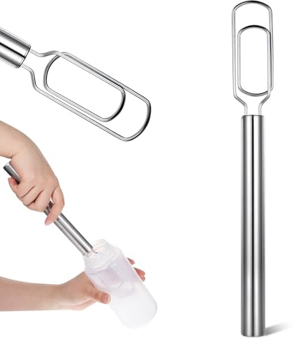 Danish Dough Whisk for Sourdough Starter, Stainless Steel Hand Dough Mixer, 12 Inch Sourdough Starter Stirring Hook, Dutch Bread Whisk for Cooking, Whisking, Pizza, Bread, Cake (Dishwasher Safe)