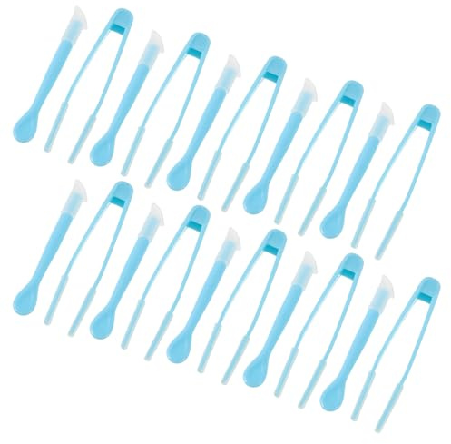 HEMOTON Lot de 20 Outils de Retrait de Lentilles de Contact Embout Ventouse Souple, Applicateurs Portables Bleus, Kit D'entretien Hygiénique pour Lentilles Souples et Rigides,