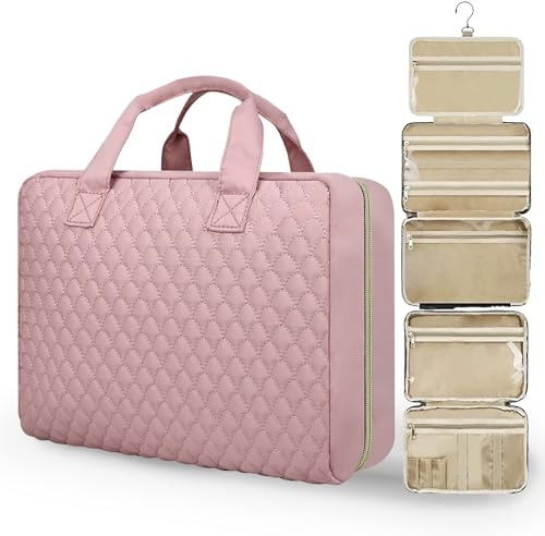 Voyagrise Kulturbeutel kulturtasche Damen, Kulturtasche zum Aufhängen, Toiletry Bag Kosmetiktasche Reise Waschtasche Transparent für Makeup,Toilettenartikel