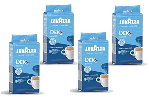 Lavazza Dek Decaffeinated Natural Method Ground Coffee 250g (Pack of 4)