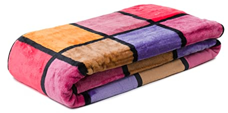 Gözze - Weiche Kuscheldecke, Cashmere Feeling, Hohes Stoffgewicht 500 g/m², Antigua, 150 x 200 cm - Orange/Rot/Gelb