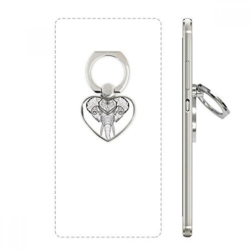 DIYthinker Long Teeth Elephant Animal Portrait Sketch Heart Cell Phone Ring Stand Holder Bracket Universal Support Gift