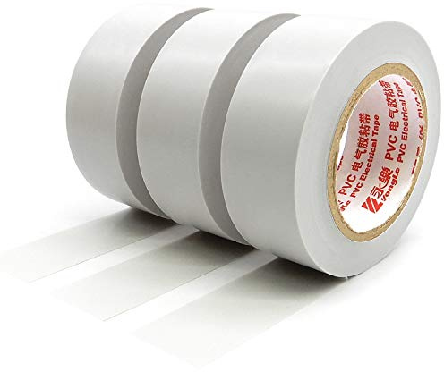 YTBUBOR Insulation Tape PVC Electrical 25mm*15m White x 3 Adhesive Gaffer Tape