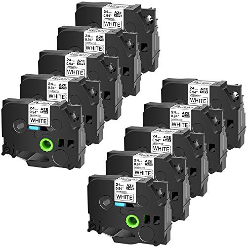 Cruxer Kompatible für Brother P-touch Bänder TZe-251,Schriftband Ersatz 24mm Schwarz auf Weiß Laminiert beschriftungsband für P-touch Cube PT-D600VP PT-2730 PT-P700 PT-P750W 2430 Beschriftungsgerät