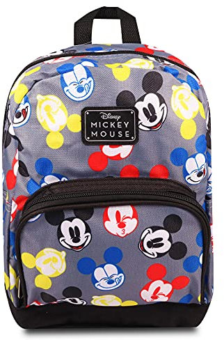Disney Mickey Mouse Mini Backpack - 10 Exclusive Woven Small Backpack with Front Pocket Plus Button - Adjusts to Fit Adults, Teens, Kids