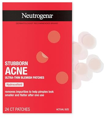 Neutrogena envisa akne finne lappar, akne behandling för ansikte, ultratunna hydrokolloidfläckklistermärken ger optimal läkning för finnar, 24 lappar