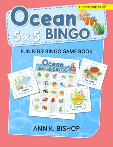 Ocean Bingo: 5 x 5, Fun Kids' Bingo Game and Activity Book