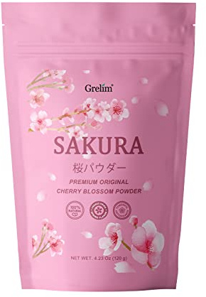 GRELIM Sakura Powder Premium Original Cherry Blossom Powder for Baking,Made in Kanagawa Great for Springtime Beverage, 4.23 Oz