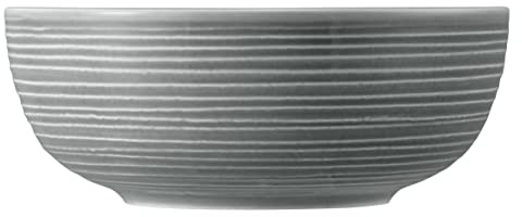 Seltmann Weiden Terra Foodbowl 20 cm, 1720 ml, Servierschale mit spiralförmigem Relief, Spülmaschinen- und mikrowellenfest, Porzellan, Perlgrau