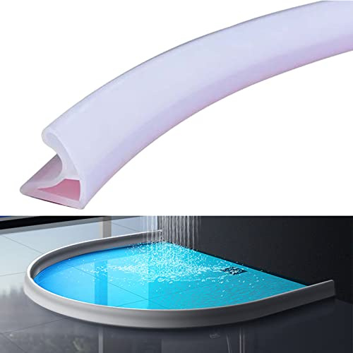 jackfru Schwallschutzleiste Dusche, Biegsam Duschtürschwelle Badezimmerbodendichtungsstreifen, Küche Bad Wasserbarriere Silikonstreifen Duschschwelle Für Nass- Und Trockentrennung (1M x (3 * 4.5cm))