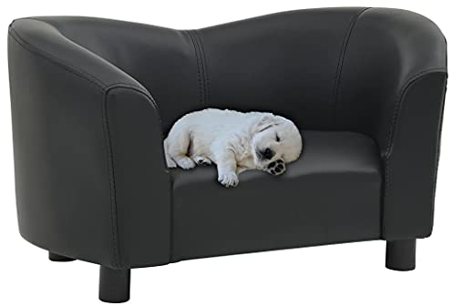 homiuse Hundesofa Erwachsene Katzen Bett und kleinere Hunde mittlere Größe Hundebett waschbar Schwarz 67x41x39 cm