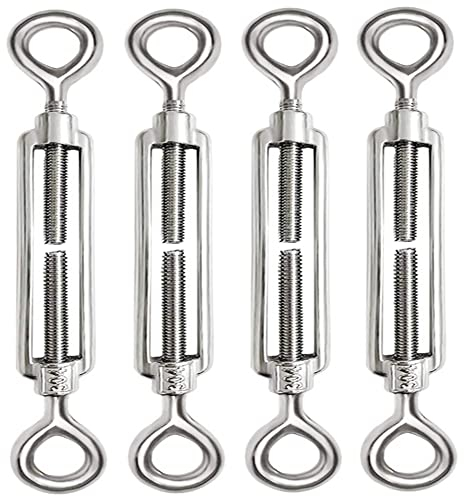 4 Pezzi M8 Tenditore Acciaio Inox 304 Tenditore Filo Regolabile Tenditori Occhiello e Occhiello per Cavi in ​​Acciaio Tenditori per Funi