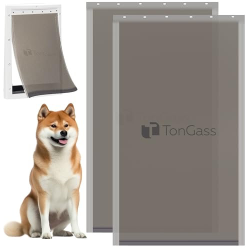 TonGass (2-Pack) PAC11-11040 Extra Large Dog Door Flap Replacement Compatible with PetSafe Freedom Dog Door, 13.7x24.2 Pet Door Replacement Flap with Magnetic Closure, Weather-Proof & Warp-Resistant