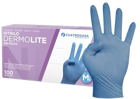 Sanjoma Chemical Solutions GUANTES DE NITRILO | proteccion duradera y comodidad para tus manos | Desechables sin polvo | NO latex (XL, Azul)