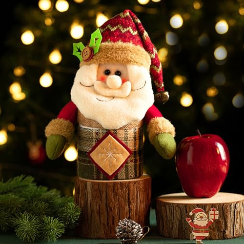 Weihnachten Geschenktüten, Weihnachtstüten Mit Niedliche Plüsch Puppe Weihnachten Geschenkbeutel Heiligabend Apfel Geschenkbeutel Kleine Weihnachtspuppen-Taschen Für Apfel Süßigkeiten (A)