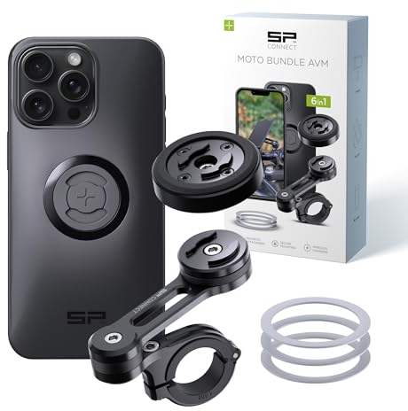 SP CONNECT Moto Bundle mit Anti Vibration Module | SPC+ | kompatibel mit iPhone 15 Pro Max Handyhalter für Motorrad Bike Moped Roller | Gadget Halterung für Navi