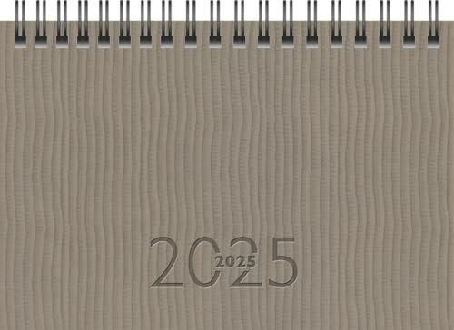 rido/idé Taschenkalender Modell TM 17/contacter (2025), 2 Seiten = 1 Woche, A6 quer, 128 Seiten, Kunstleder-Einband Tejo, grau