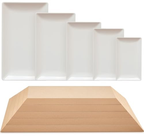 Sunnychicc 5 moldes de cerámica para arcilla, moldes rectangulares de cerámica, moldes de asentamiento para cerámica, moldes de cerámica, moldes de cerámica de madera, herramientas de cerámica para