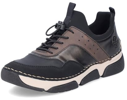 Rieker Damen Slipper 45961, Frauen Slip On,offener einschlupf,Halbschuhe,Slides,Schlupfschuhe,schluepfschuhe,Loafer,schwarz Kombi (00),41 EU / 7.5 UK