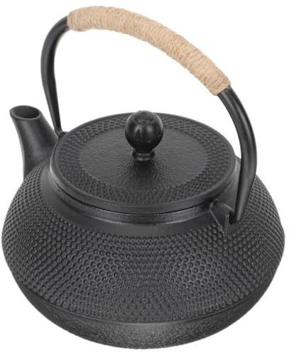 Alipis Tetera de Hierro Fundido Pequeña Tetera para Salón de Té sin Revestimiento para Uso Diario Hogar