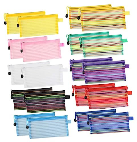 OFFSCH Multi Funktionale Bleistifttasche 20 Stück Tragbares Federmäppchen Aus Strapazierfähigem Nylon Mit Reißverschluss Große Kapazität Für Schule Büro Und Reisen