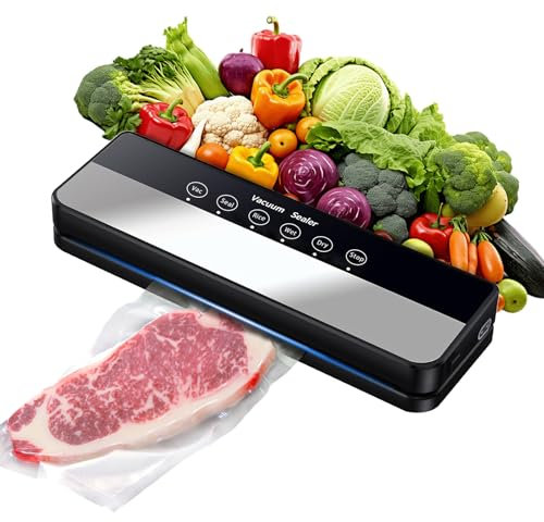 Machine Sous Vide Alimentaire 5 en 1, Appareil Sous Vide Alimentaire avec Mode Sec et Humide, 30 Sacs Sous Vide Inclus, Emballeur Sous Vide la Cuisine et la Conservation,Noir