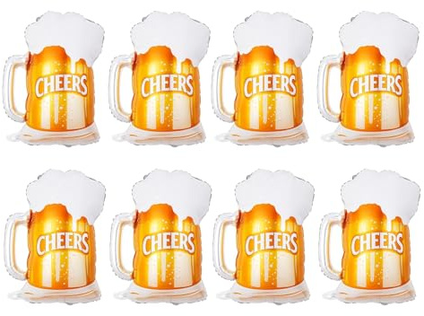 Bayrische Deko, 8 Stück Folienballon Oktoberfest Deko, Bierkönig Bier Deko Für Geburtstagsparty, Hochzeit Und Festival, 63×49 Cm