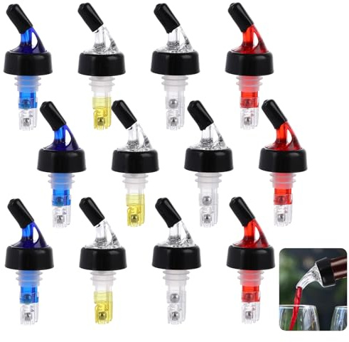 GBACHOOSE 12 Pcs 30ml Measured Liquor Bottle Pourers for Spirits Quick Shot Spirit Measure Pourer Spouts Clear Drinks Wine Cocktail Alcohol Automatic Dispenser Home Bar Tools