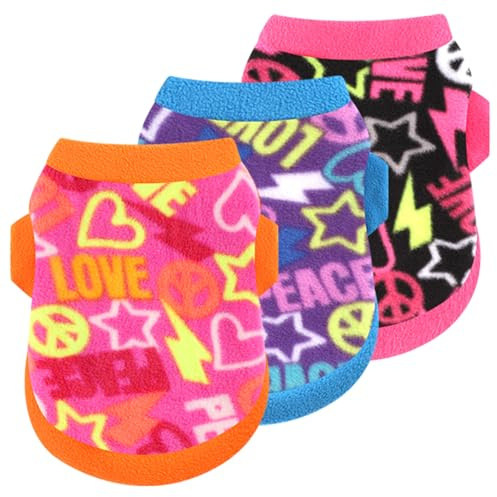 3 Pieces xs Dog Sweater, Soft Dog Sweaters for Small Dogs Fleece Fall Winter Sweater Male Female,xs Dog Clothes for Chihuahua Clothes Yorkie Teacup,X-Small