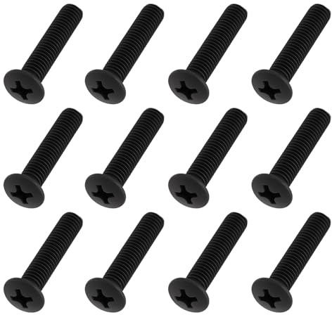 LT Easiyl 30 Tornillos de Mandril de Rosca Inversa M5 X 25 Mm Cabeza Plana Negra para Montaje de Mandril de Taladro