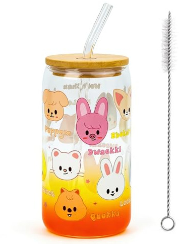 500ml Insulated Glass Cup with Lid and Straw - Leak-Proof Tumbler for Bubble Tea, Iced Coffee, Smoothies and Cold Drinks, Durable Borosilicate Glass, Perfect Travel & Gift Companion