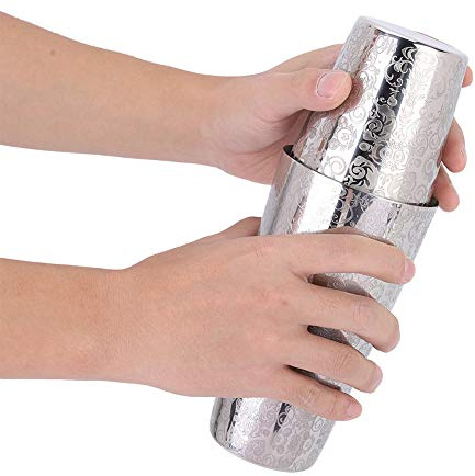 Haofy Juego de Coctelera Boston Profesional de 2 Piezas de Acero Inoxidable 304 con Patrón Grabado a Prueba de Fugas para Bebidas Mixtas de café Helado
