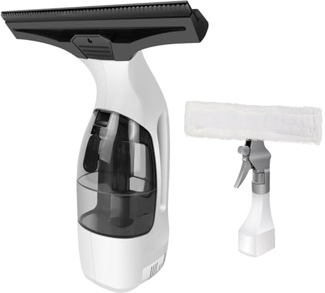 Wireless Window Vacuum Rechargeable 20W Strong Suction, 150ml Detachable Water Tank, Lightweight Electric Glass Cleaner for Windows, Mirrors, Tiles & Countertops