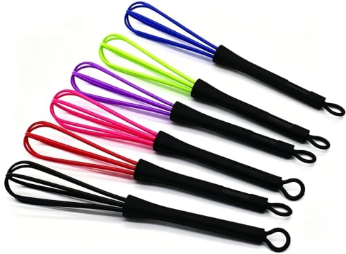 Mini-Schneebesen zum Mischen von Haarfärbefarben, Ballon-Salon, Friseure, Haarfarbe, Creme-Schneebesen, Küche, Mixer-Werkzeug zum Mischen, Rühren, Schlagen und Rühren, 17,8 x 3 cm, 6 Stück